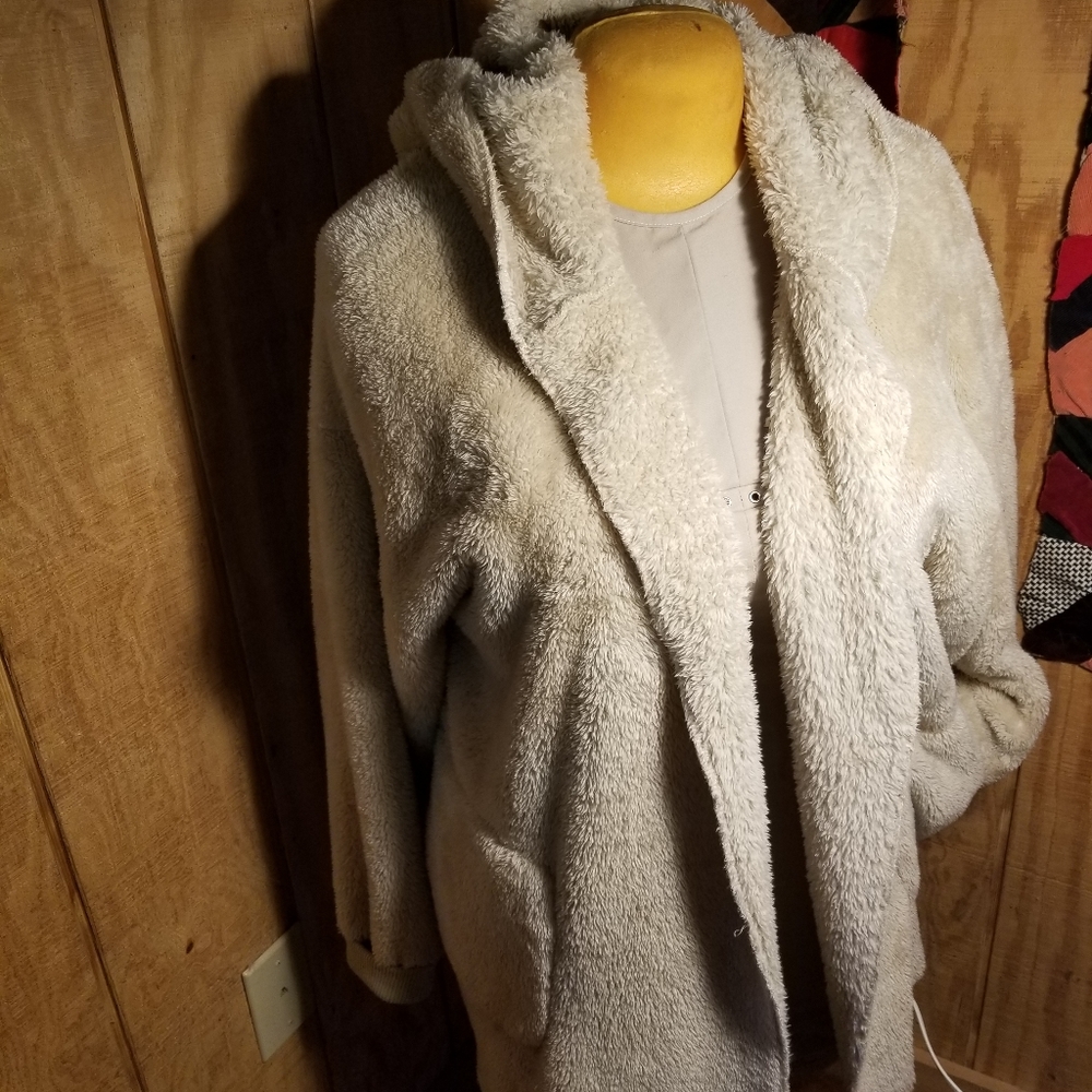 Fuzzy hooded sweater